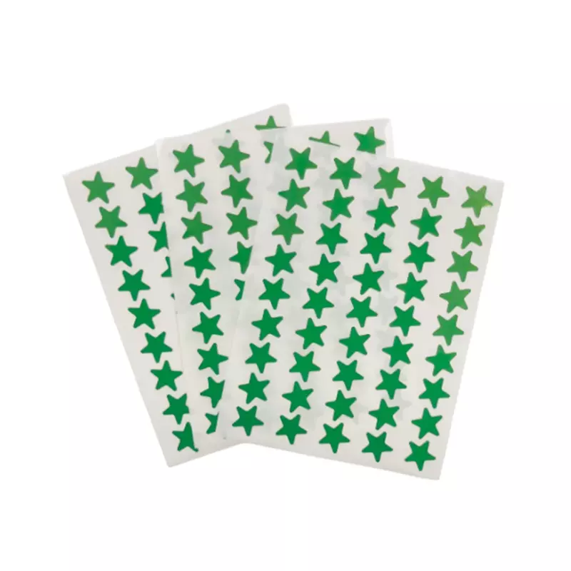 Pack of 135 Green Shiny 15mm Self-Adhesive Stars