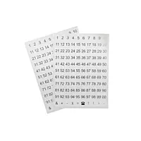 Pack of 220 White on Black 8x10mm 1-99 Numbers Self-Adhesive Labels