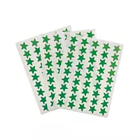 Pack of 135 Green Foil 15mm Self-Adhesive Stars