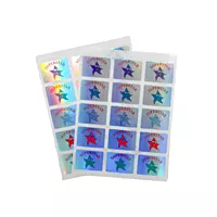 Pack of 30 Superstar Holographic 25x18mm Motivational Self-Adhesive Labels