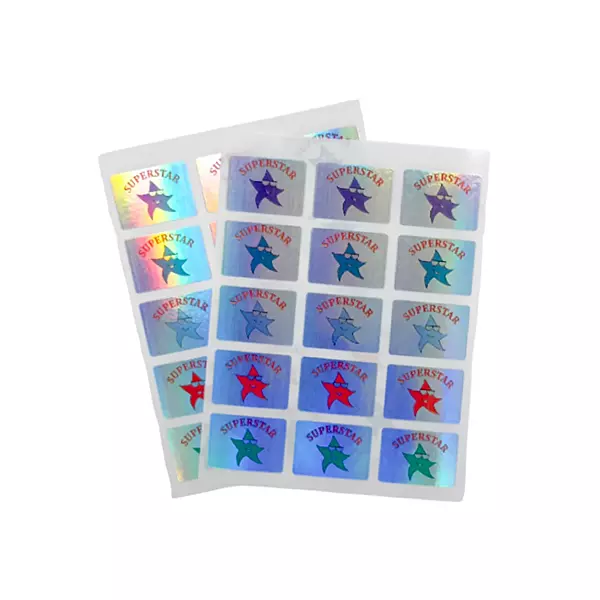 Pack of 30 Superstar Holographic 25x18mm Motivational Self-Adhesive Labels