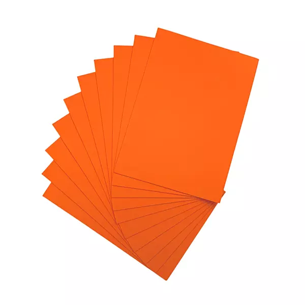 Pack of 10 A5 Orange Coloured EVA Foam Sheets
