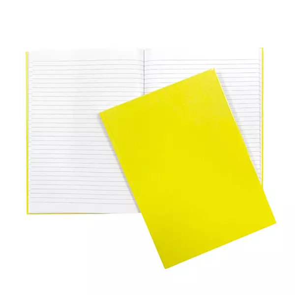 A4 160 Pages 8mm Ruled Yellow Casebound Notebook