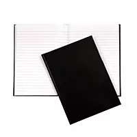 A5 160 Pages 8mm Ruled Charcoal Black Casebound Notebook