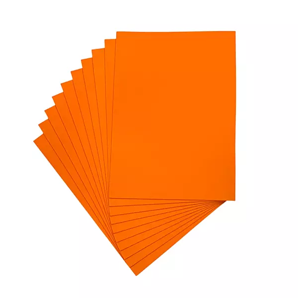 Pack of 10 A4 Orange Coloured EVA Foam Sheets