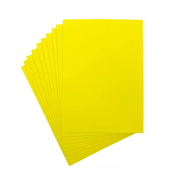 Pack of 10 A4 Yellow Coloured EVA Foam Sheets