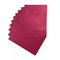 Pack of 10 A4 Hot Pink Glitter EVA Foam Sheets