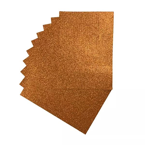 Pack of 10 A4 Orange Glitter EVA Foam Sheets