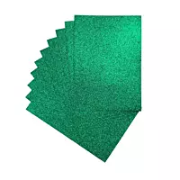 Pack of 10 A4 Green Glitter EVA Foam Sheets