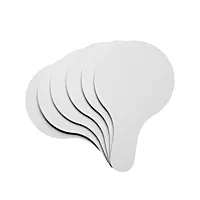 Pack of 6 Round Plain White MDF Double Sided Dry Erase Handheld Answer Paddles - Mini Whiteboard