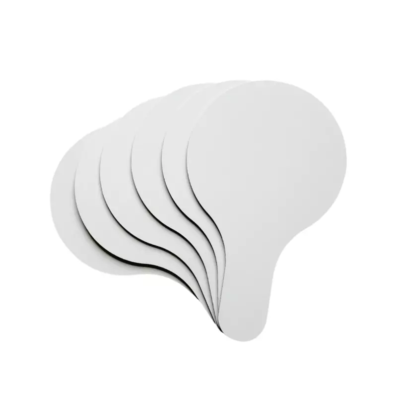 Pack of 6 Round Plain White MDF Double Sided Dry Erase Handheld Answer Paddles - Mini Whiteboard