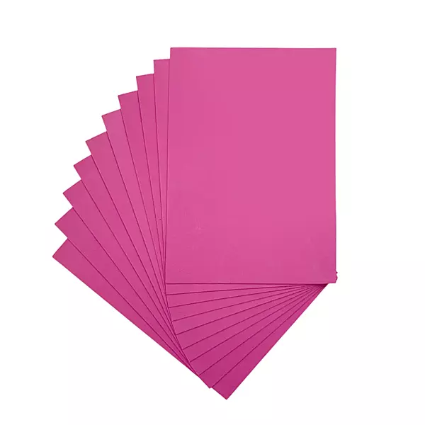 Pack of 10 A4 Hot Pink Coloured EVA Foam Sheets