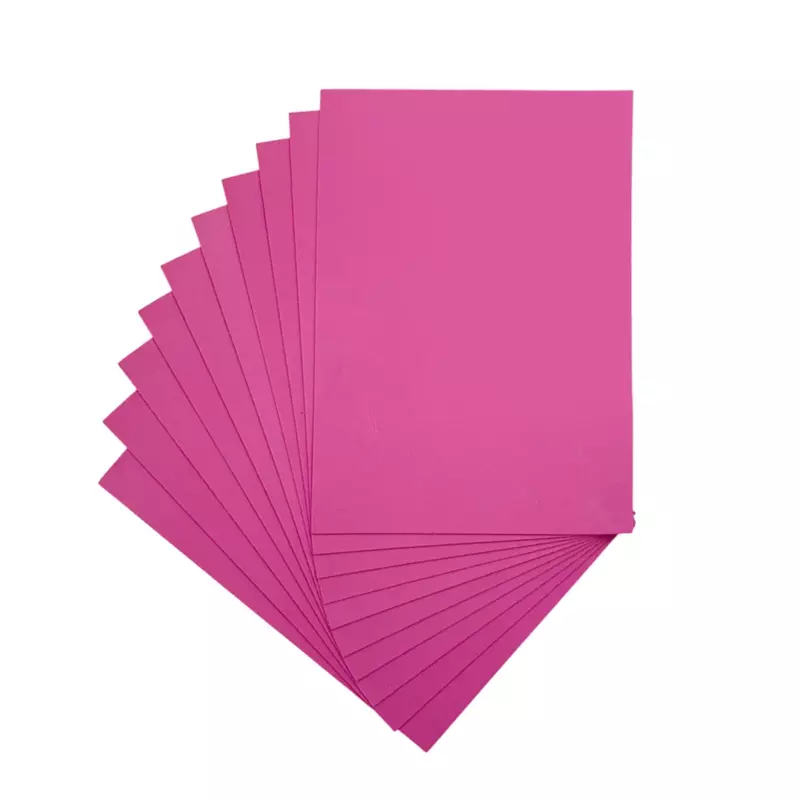 Pack of 10 A4 Hot Pink Coloured EVA Foam Sheets