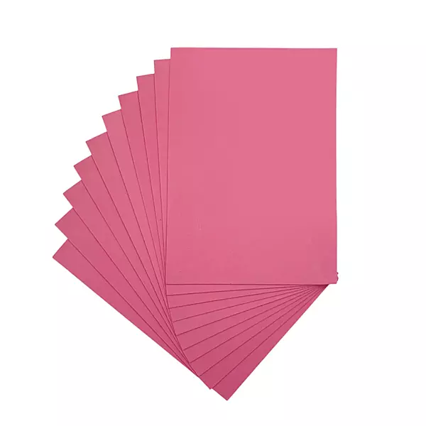 Pack of 10 A4 Pink Coloured EVA Foam Sheets