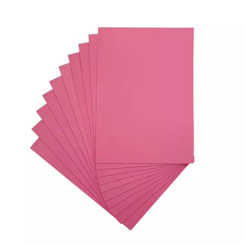Pack of 10 A4 Pink Coloured EVA Foam Sheets