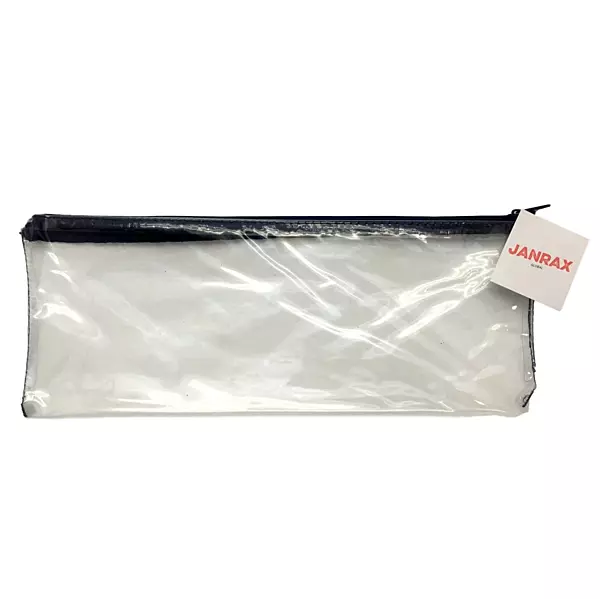 13x5"" Navy Blue Zip Clear Exam Pencil Case - Pen Bag Make Up {DC}