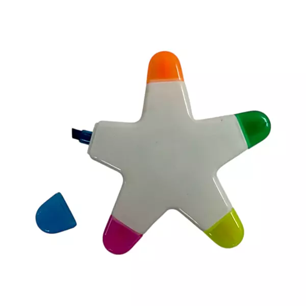 Starfish Design 5 in 1 Highlighter Pen â€” Yellow, Blue, Green, Orange, Pink