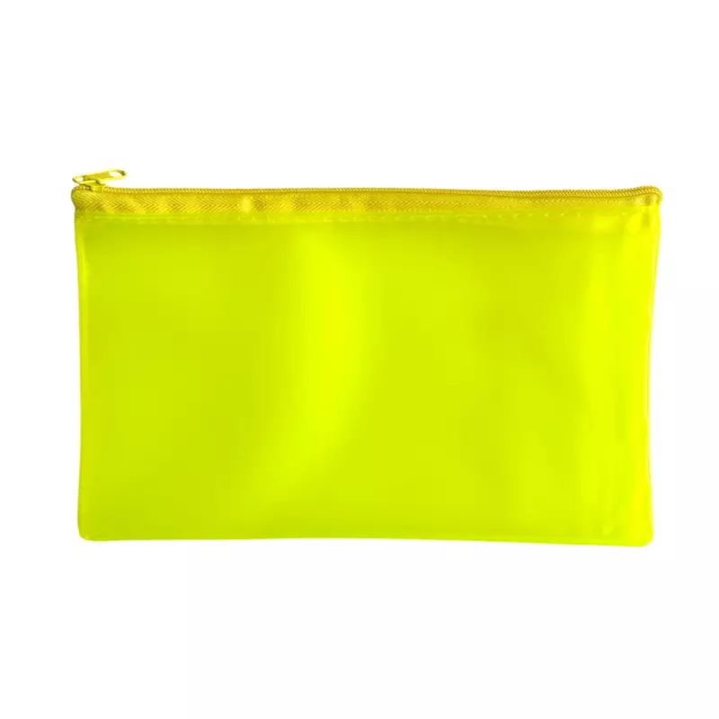 8x5"" Frosted Yellow Pencil Case - See Through Exam Clear Translucent