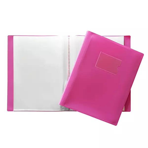 A4 Pink Flexible Cover 100 Pocket Display Book