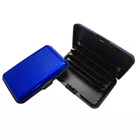 Blue Aluminium Credit Card Holder - Durable and Lightweight