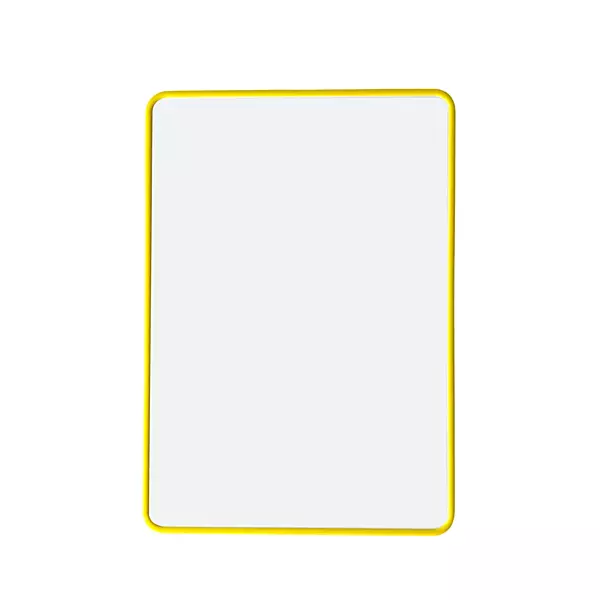 A4 Double Sided Magnetic Erasable MDF Plain Whiteboard With Yellow Border