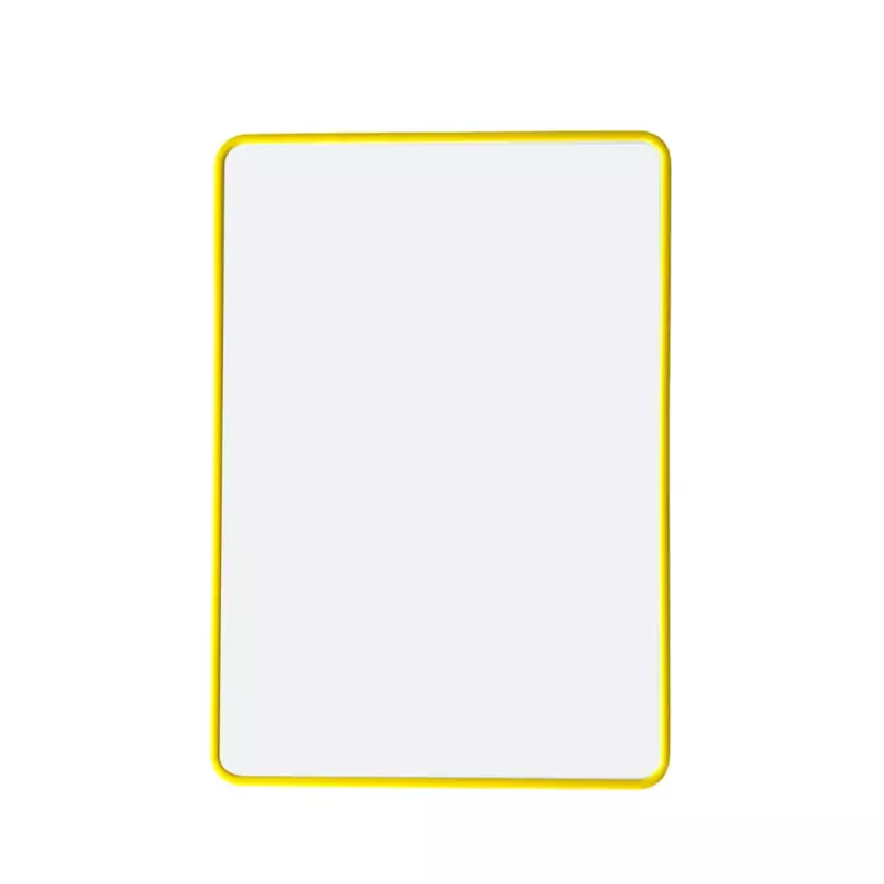 A4 Double Sided Magnetic Erasable MDF Plain Whiteboard With Yellow Border