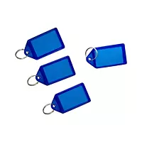 Pack of 100 Small Blue Identity Tag Key Rings