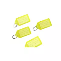 Pack of 100 Small Yellow Identity Tag Key Rings