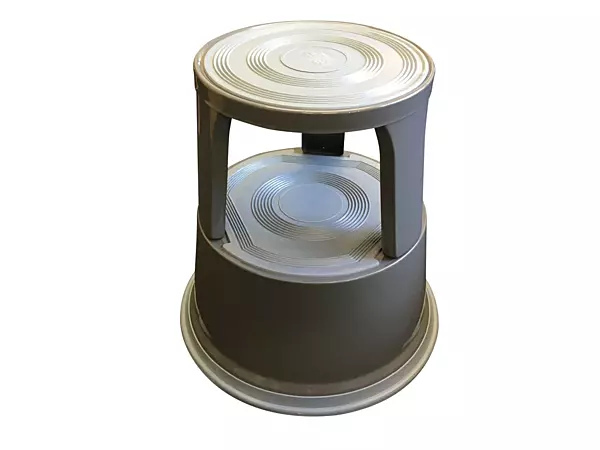 Janrax Dark Grey Metal Premium Rolling Kick Step Stool