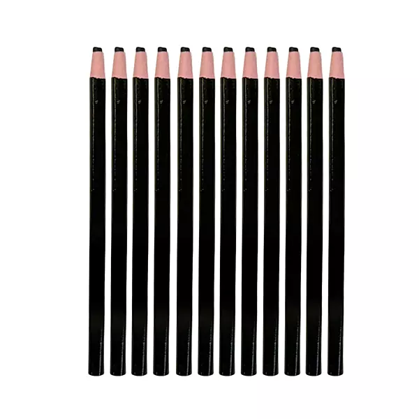 Pack of 12 Black Chinagraph Pencils by Janrax - Peel Off China Markers