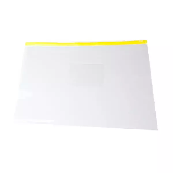 Pack of 12 A4 Yellow Zip Zippy Bags - Janrax 708531