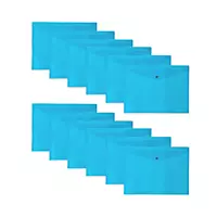 Pack of 12 Janrax A3 Blue Document Wallets - Button Stud Folder