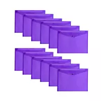 Pack of 12 Janrax A3 Purple Document Wallets - Button Stud Folder