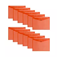 Pack of 12 Janrax A3 Red Document Wallets - Button Stud Folder
