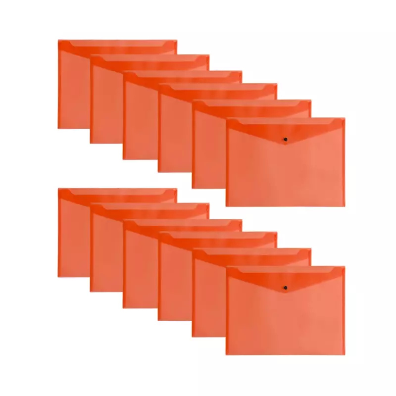 Pack of 12 Janrax A3 Red Document Wallets - Button Stud Folder