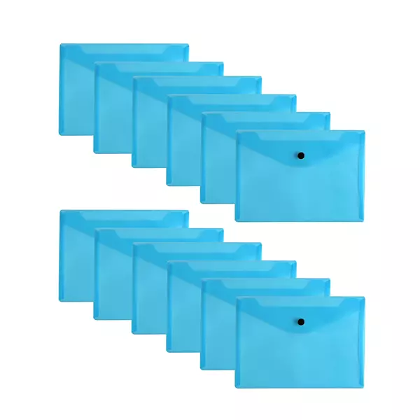 Pack of 12 Janrax A5 Blue Document Wallets