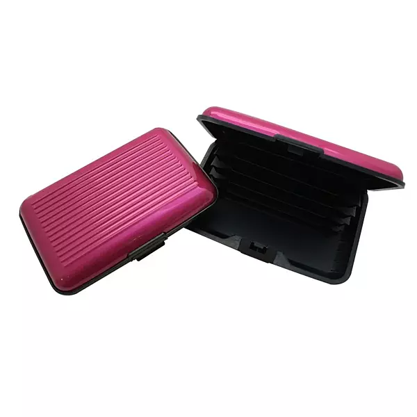 Raspberry Pink Aluminium Credit Card Holder - Durable and Lightweight