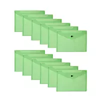 Pack of 12 Janrax A5 Green Document Wallets