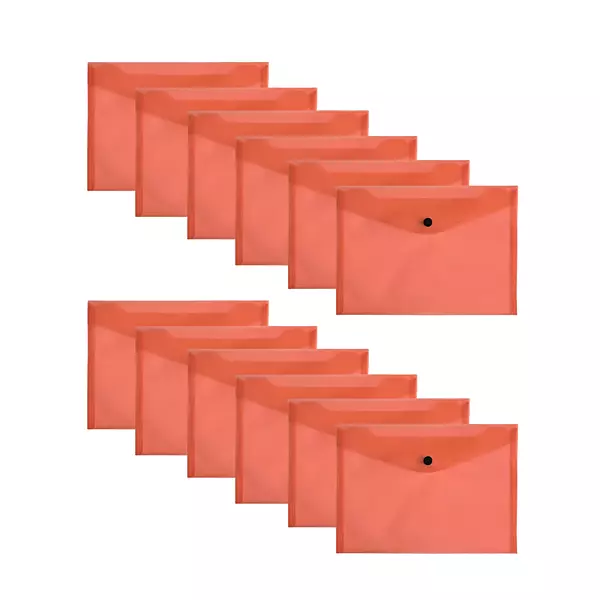 Pack of 12 Janrax A5 Red Document Wallets
