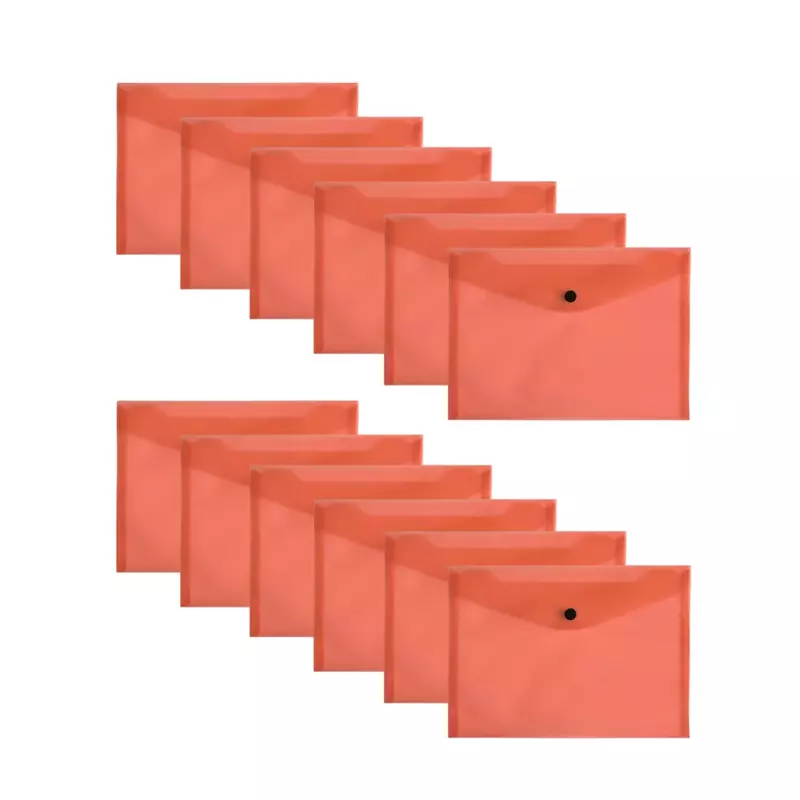 Pack of 12 Janrax A5 Red Document Wallets