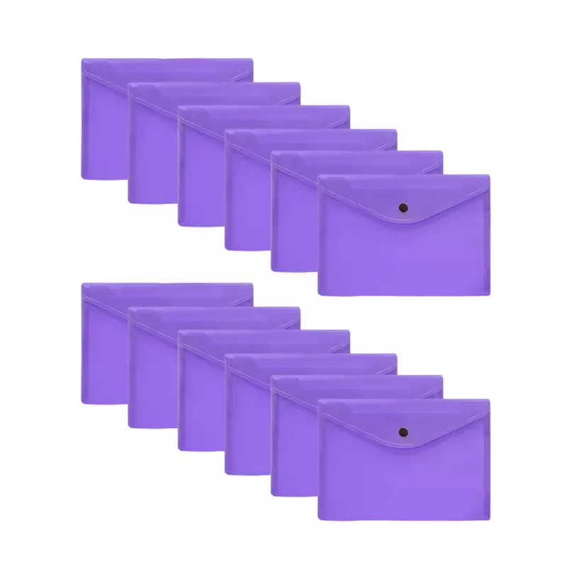 Pack of 12 Janrax A5 Purple Document Wallets