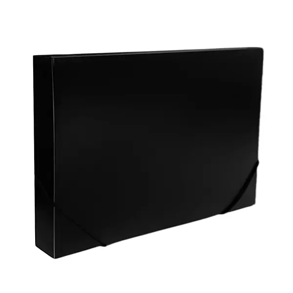 A4 Clearview Black Box File with Elastic Closure