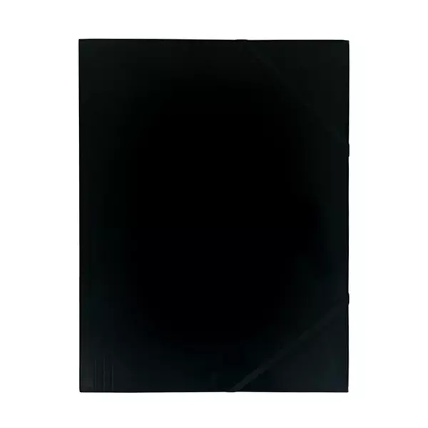 Janrax A4 Black Laminated Card 3 Flap Folder with Elastic Closure