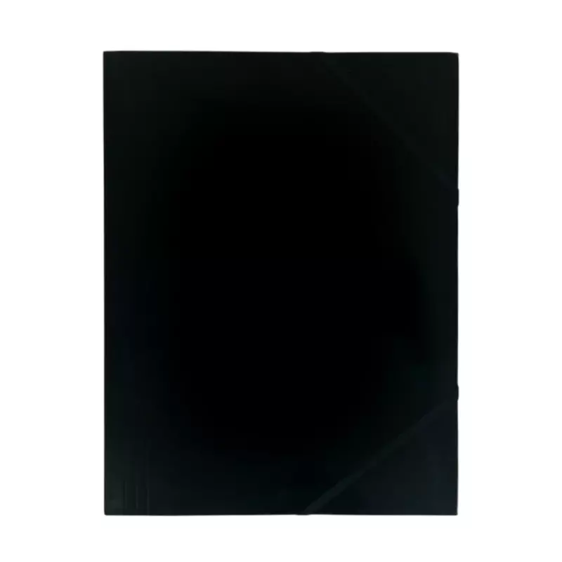 Janrax A4 Black Laminated Card 3 Flap Folder with Elastic Closure