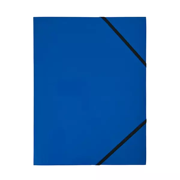 Janrax A4 Blue Laminated Card 3 Flap Folder with Elastic Closure