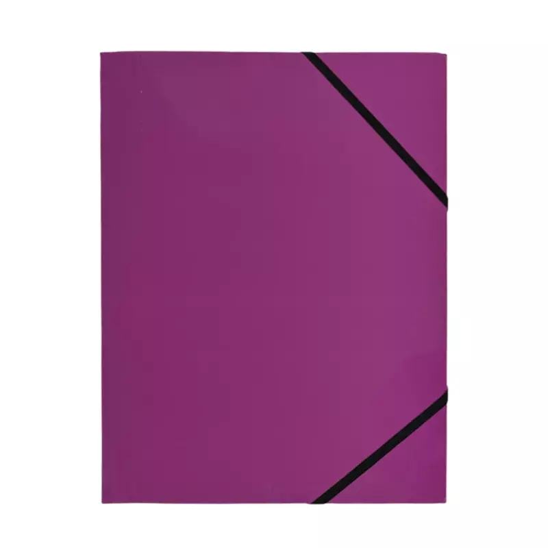 Janrax A4 Purple Laminated Card 3 Flap Folder with Elastic Closure