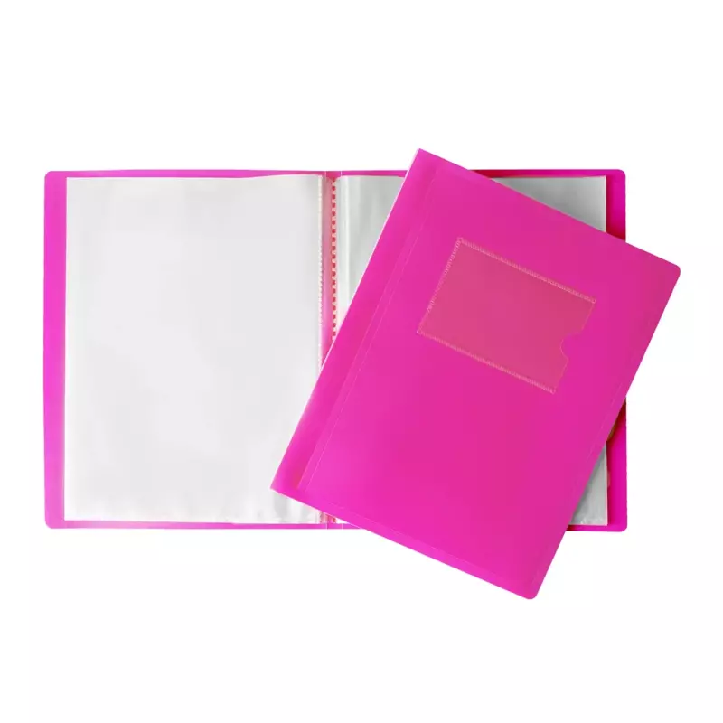 A5 Pink Flexible Cover 10 Pocket Display Book