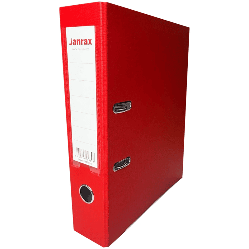 A4 Red Paperbacked Lever Arch File by Janrax