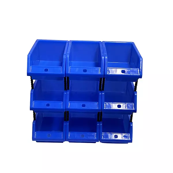 Stackable Blue Storage Pick Bin with Riser Stands 170x118x75mm