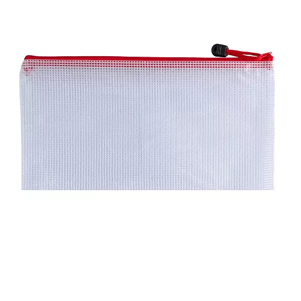 Pack of 12 A5 Red PVC Mesh Zip Bags